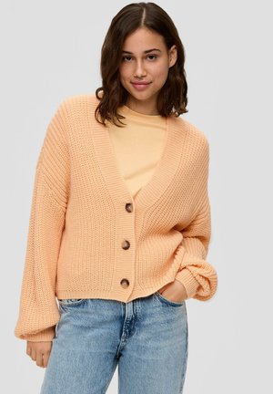 QS, MIT V-AUSSCHNITT - Strickjacke - papaya