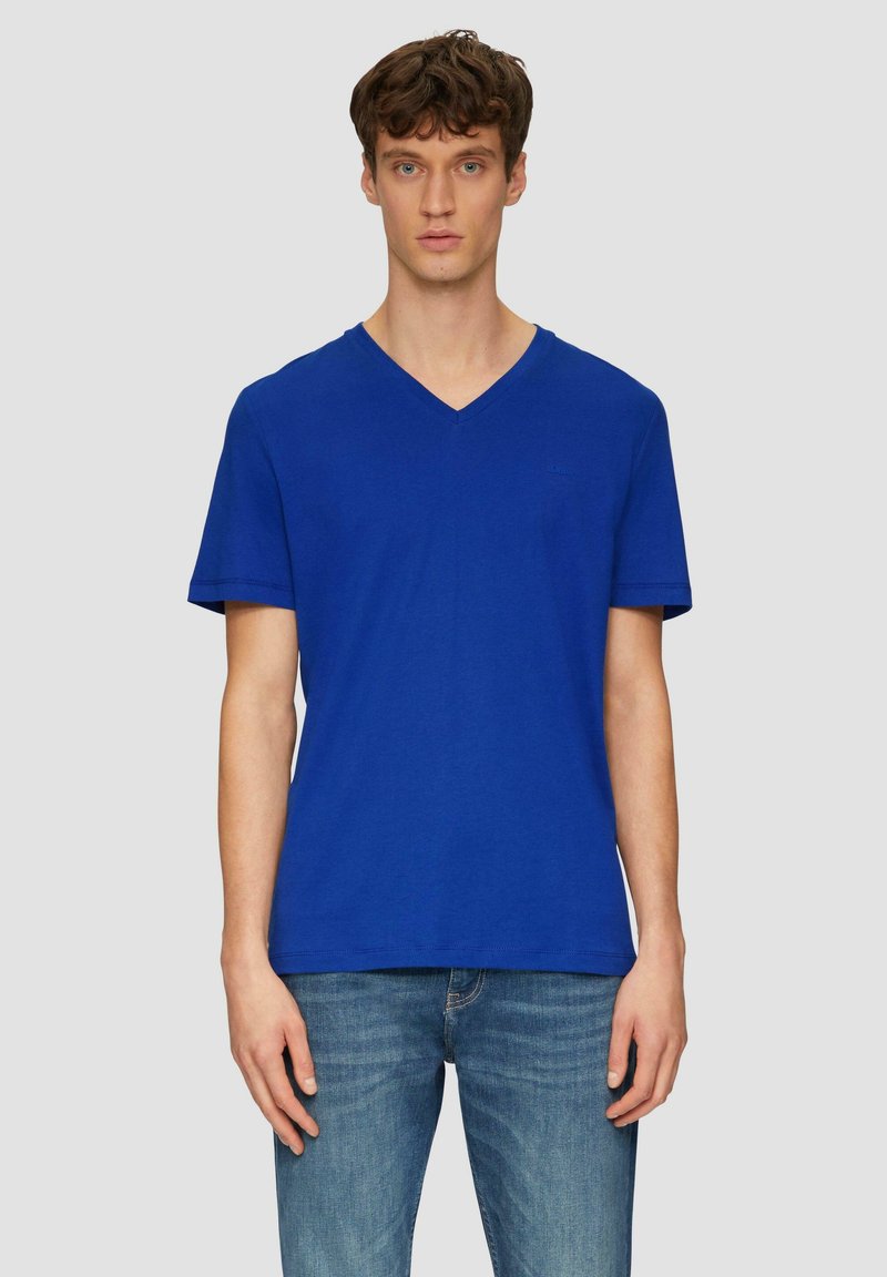 s.Oliver MIT V-AUSSCHNITT - T-shirt basic - ozeanblau