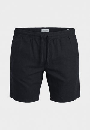 Zwarte casual korte broek met elastische tailleband en trekkoord, halflange broek tot halverwege de dij, met voorzakken, gemaakt door Jack & Jones.