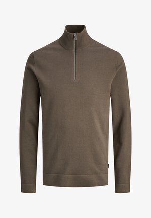 Jack & Jones PREMIUM, JPRBLAMILANO KNIT HALF ZIP - Strickpullover - morel