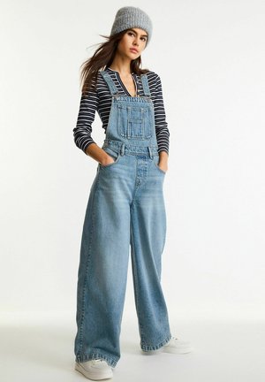 WIDE LEG - REGULAR FIT - Salopette - mid blue