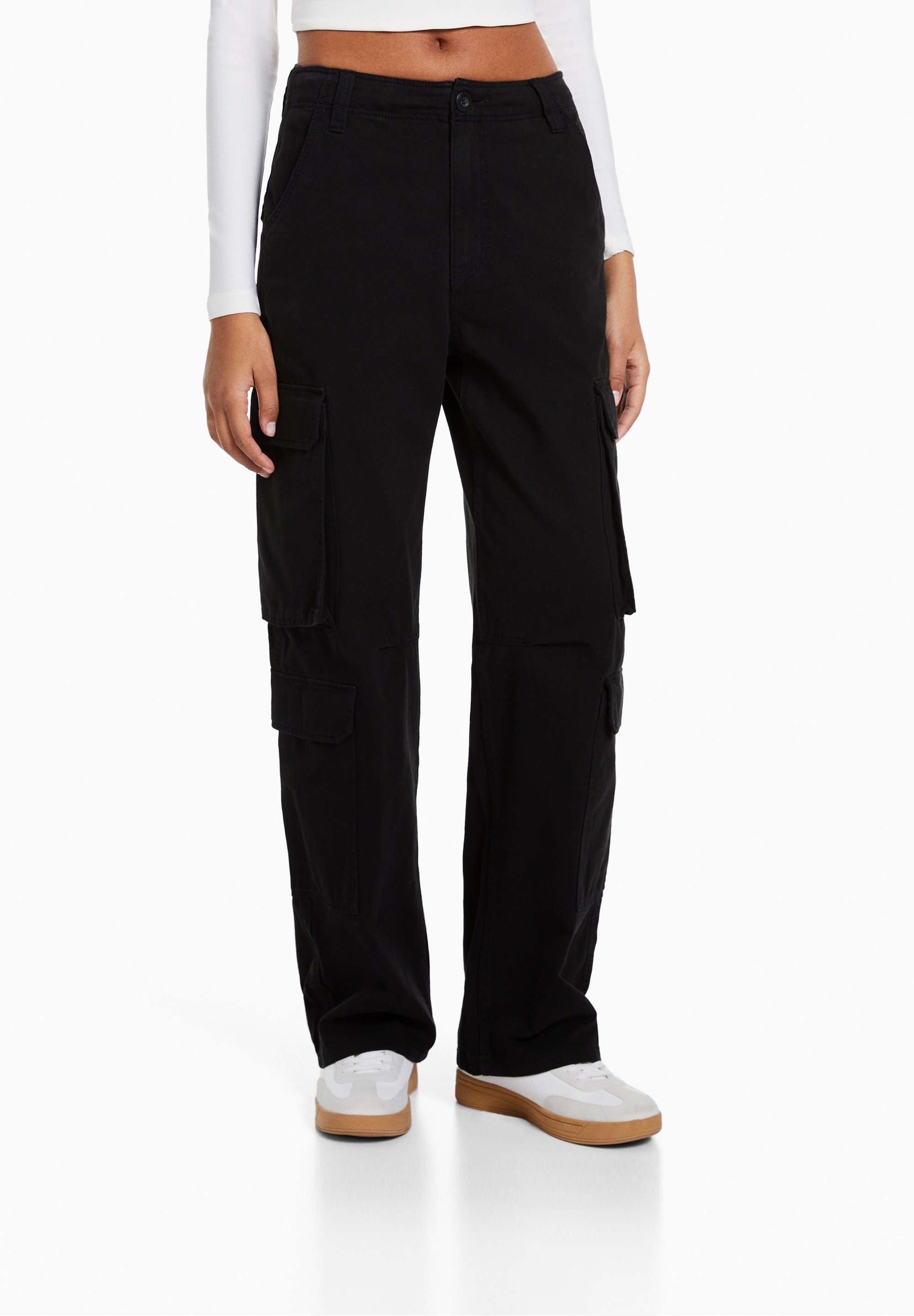 Bermuda Celana Bershka Homme Bershka Pantalon Cargo Black/noir