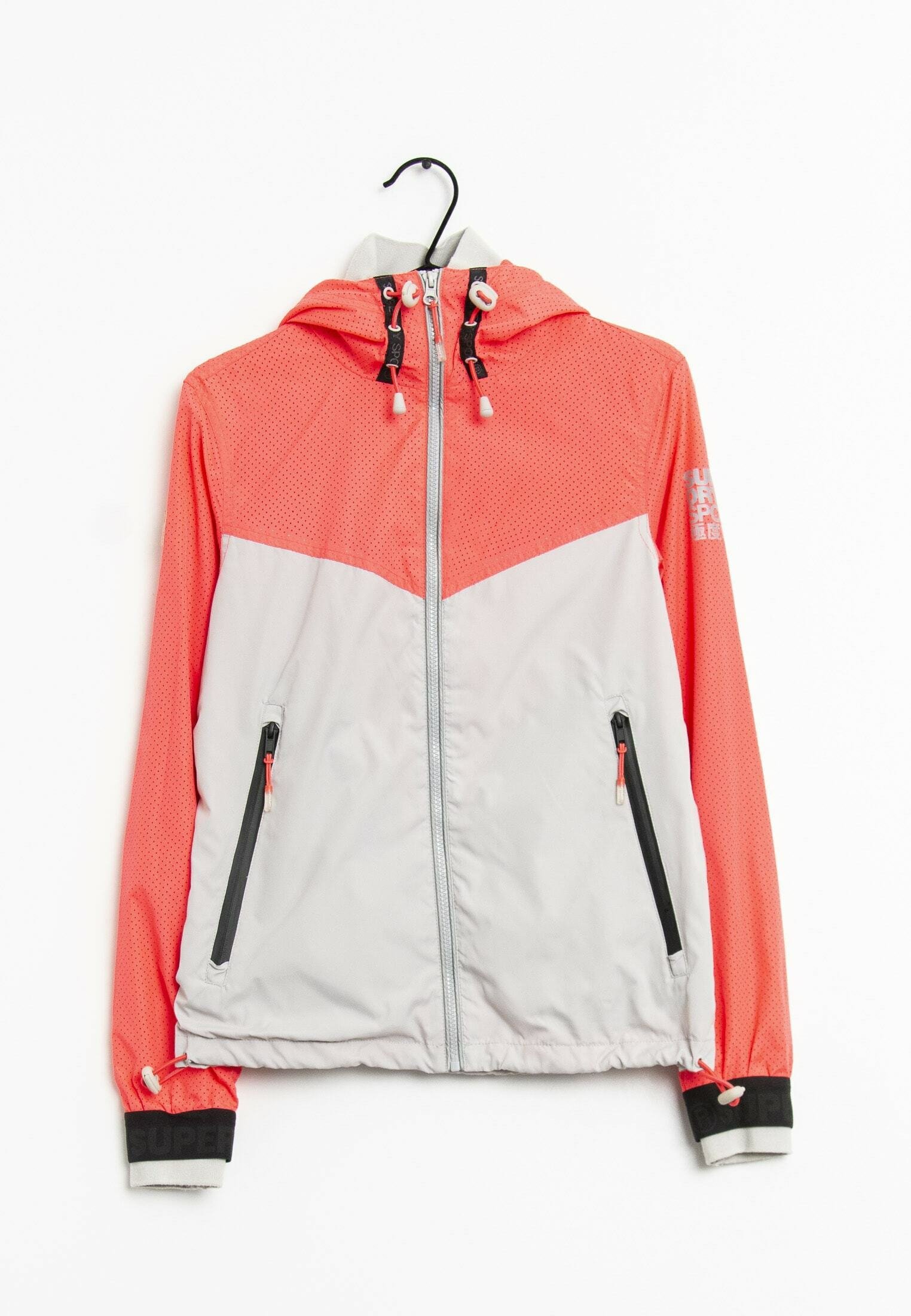 superdry jacket grey orange