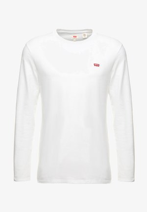 Witte lange mouwen t-shirt van katoen, met een ronde halslijn en een klein rood Levi's logo op de borst. Eenvoudig, klassiek ontwerp.
