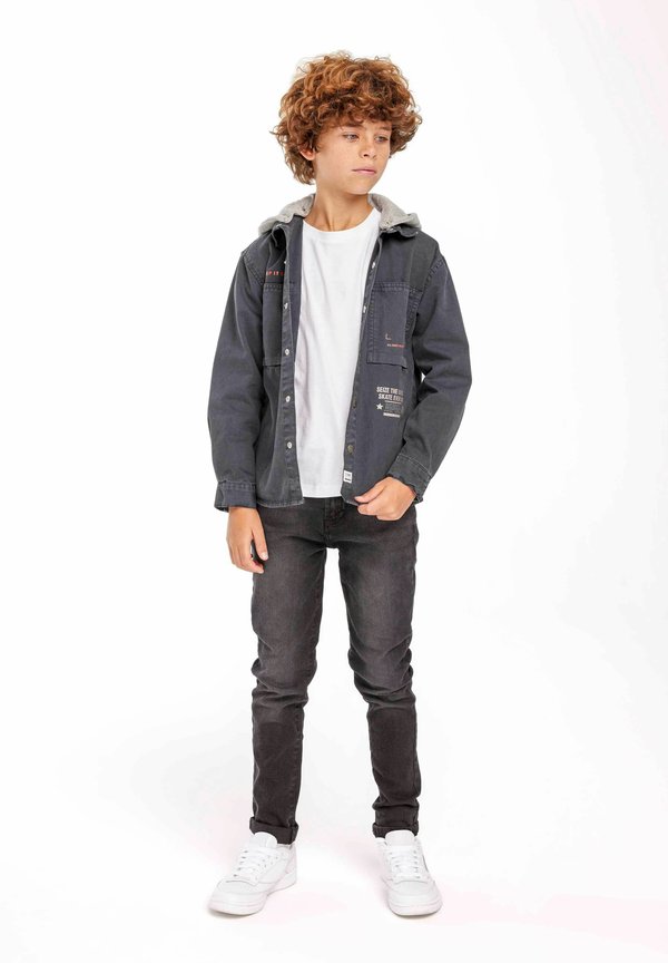 DENIM LONG SLEEVE WITH DETACHABLE HOOD - Hemd