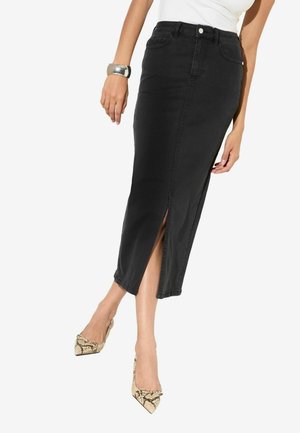 SPLIT FRONT  MIDI   - Jupe crayon - black