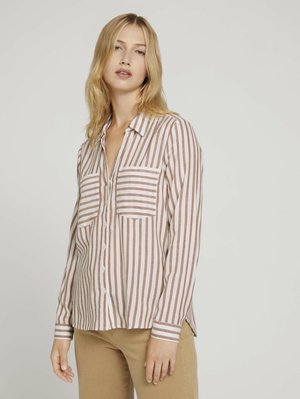 STRIPED COZY - Camicia - brown white