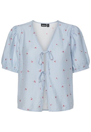 Pieces PCFIONNA BINDING  - Bluse - lichen blue
