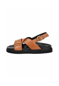 Sandali con plateau - tan black