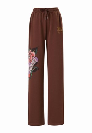 Ed Hardy LOVE HARD RELAXED - Tracksuit bottoms - brown
