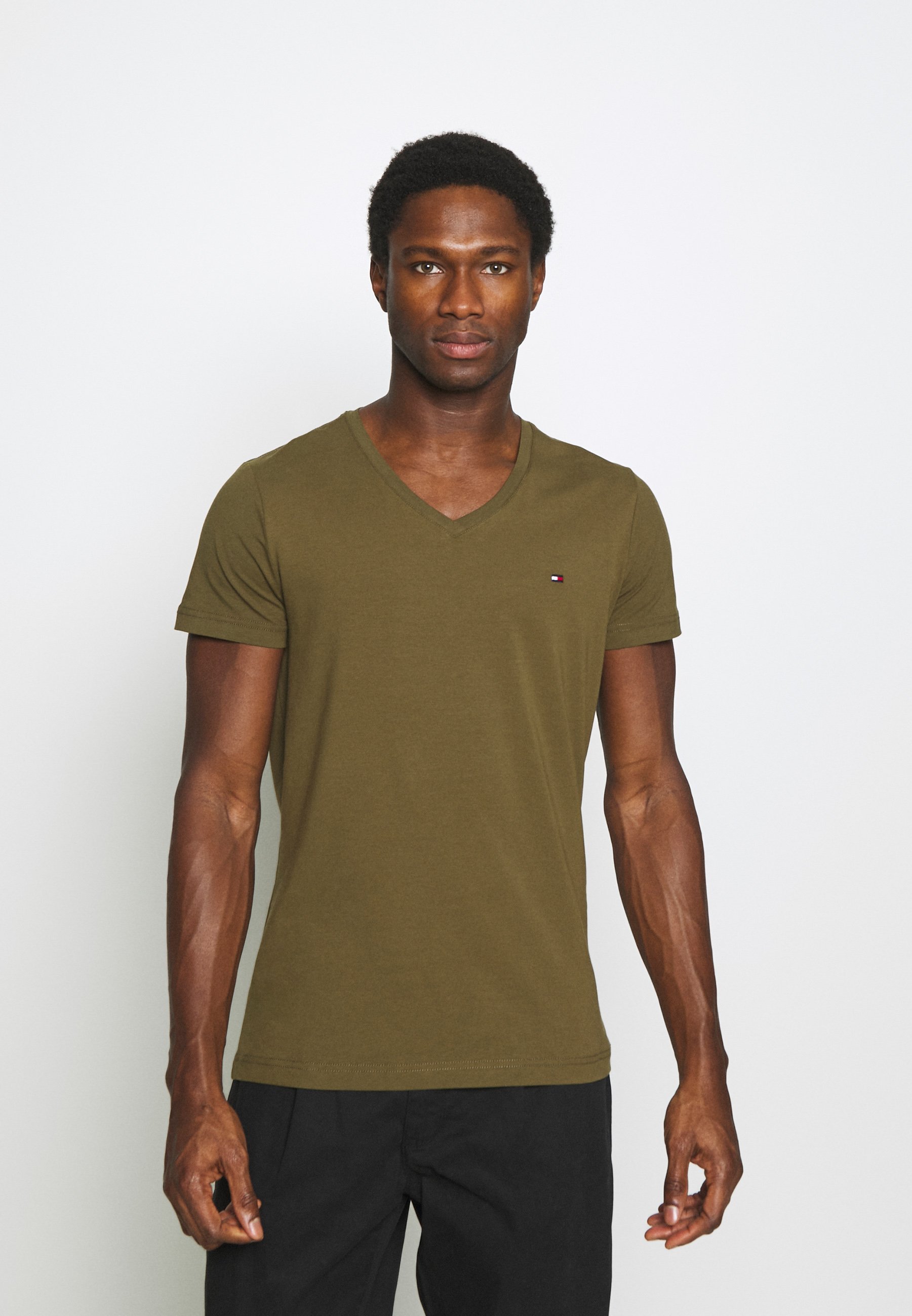 Tommy Hilfiger STRETCH V NECK TEE - T 