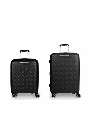 QUEENS 4 ROLLEN KOFFERSET 2-TEILIG MIT DEHNFALTE - Set di valigie - black