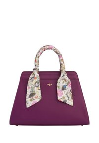 Floral Engravings - Handbag - plum
