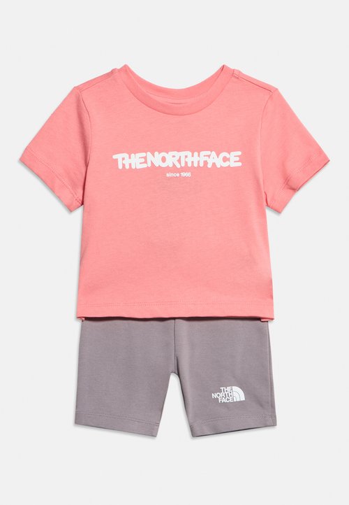 The North Face KID BUBBLE LOGO REGULAR GRAPHIC UNISEX SET - Shorts - coral crush/transcendent grey — photo 3