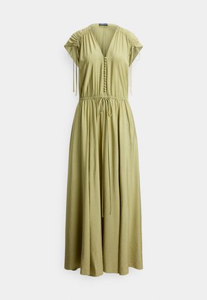 TIE-SHOULDER CREPE DRESS - Maxi šaty - light olive