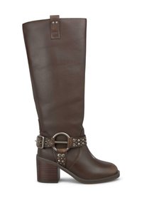 Bottes de cowboy / motard - marrón oscuro