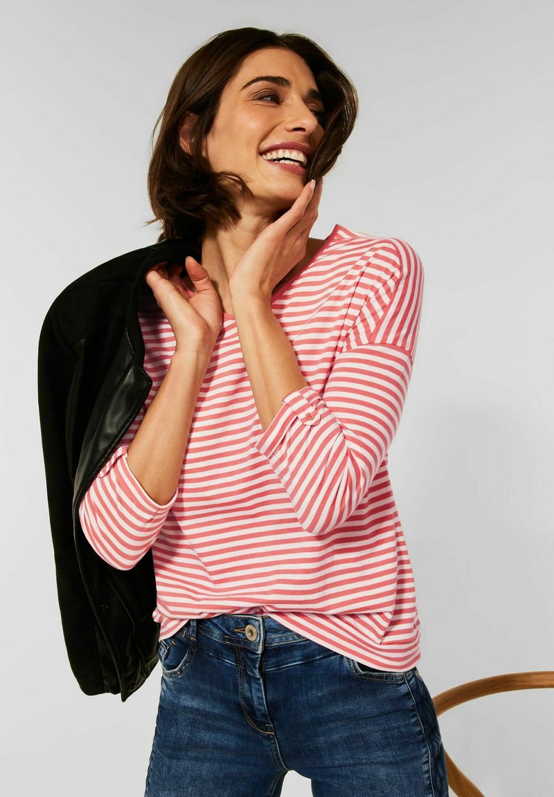 Damen T-Shirts | Cecil Langarmshirt rot - EQ84161 Damen T-Shirts | Cecil Langarmshirt rot - EQ84161