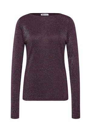 Street One, LONG-SLEEVE BOAT NECK SHIRT WITH GLITTER - T-shirt à manches longues - berry plum