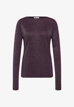 Street One, LONG-SLEEVE BOAT NECK SHIRT WITH GLITTER - T-shirt à manches longues - berry plum