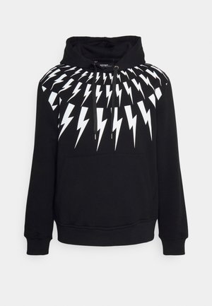 FAIR ISLE THUNDERBOLT UNISEX - Džemperis su gobtuvu - black/white