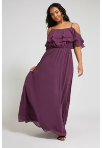 Yours Clothing FRILL COLD SHOULDER MAXI DRESS - Maxiklänning - purple