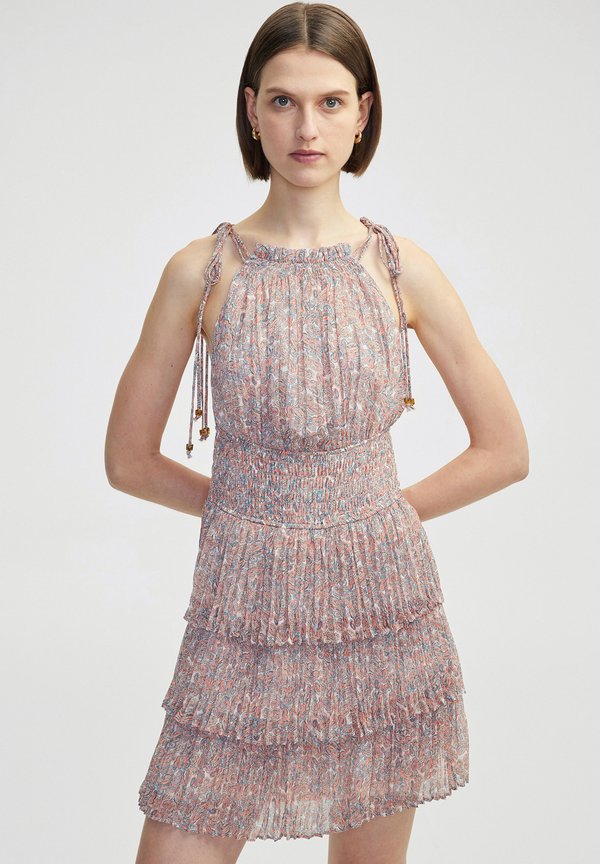 PATTERNED HALTER NECK DRESS - Freizeitkleid - powder