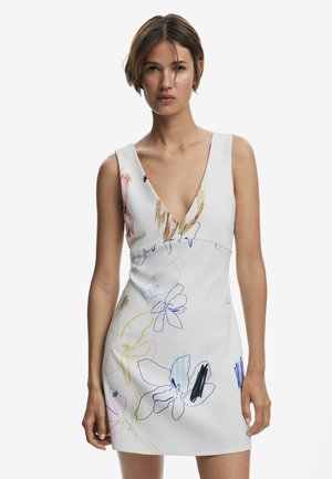 PINAFORE  WITH STROKES - Jurk - white