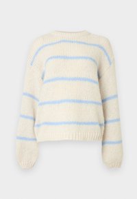VMMAYBE ART O NECK PULLOVER - Πουλόβερ - birch/oatmeal melange/brunnera blue