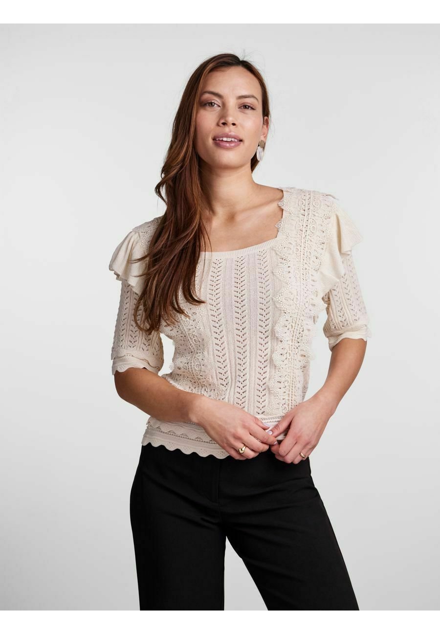 YAS Deli LS Zip Knit Pullover – Maglione Donna Con Cerniera E Collo Alto, Morbido In Viscosa Lenzing Ecovero