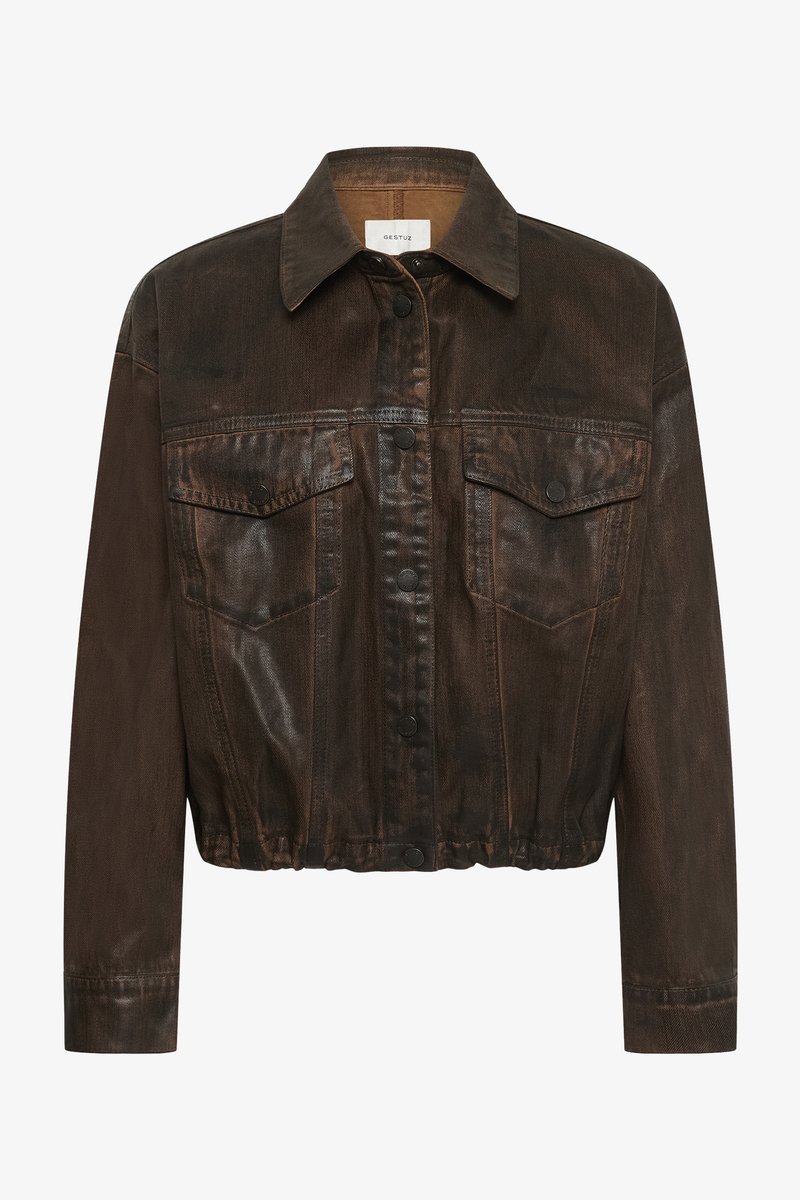 Gestuz CELLIE - Denim jacket - dachshund/dark brown - Zalando.co.uk
