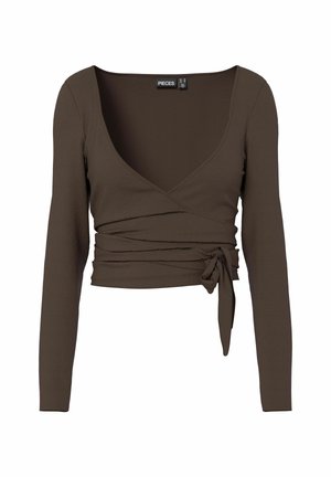 Pieces, WICKELOBERTEIL PCROYA - T-shirt à manches longues - hot fudge