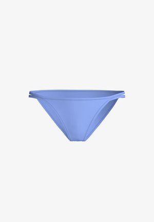 Slip bikini azzurro chiaro con una texture liscia, caratterizzato da sottili cinturini laterali e un taglio classico. Non sono visibili motivi o decorazioni.