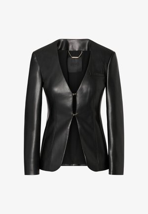 LIU JO, LIU JO SLIM FIT BLAZER IN COATED FABRIC - Chaqueta de cuero sintético - black