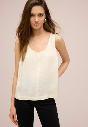 SLEEVELESS SCOOP NECK TANK REGULAR FIT - Top - ecru cream