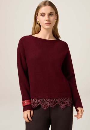 GIROCOLLO CON BORDO - Strickpullover - bordeaux