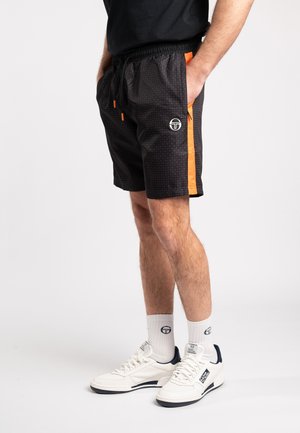 RETICOLO SHORTS - Shorts - black/tangelo