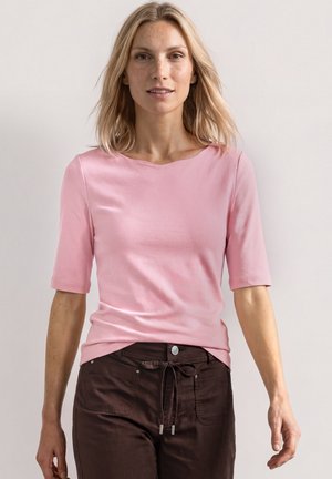 Street One, T-SHIRT MIT WAVY NECKLINE IN UNIFARBE - T-shirt basique - vintage blush