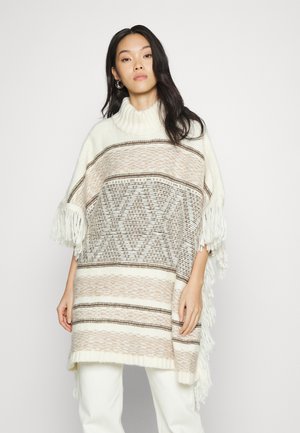 ONLPOCCA FRINGE PONCHO - Camisola - pumice stone