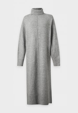 Pieces, PCMALOU ROLLNECK - Vestido de punto - medium grey melange