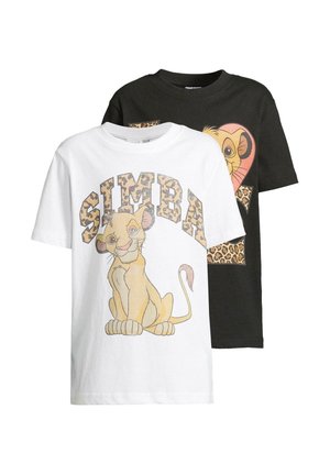2 PACK - KURZARM - SIMBA - Print T-shirt - black white