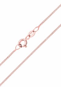 Rožių aukso spalvos grandinėlės kaklo papuošalas su apvaliu vėžiuko užsegimu. Charakterizuojamas subtiliomis grandelėmis ir lygiu paviršiumi, pabrėžiančiu jo elegantišką išvaizdą.