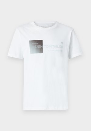 TOM TAILOR DENIM PRINTED - T-shirt med print - white