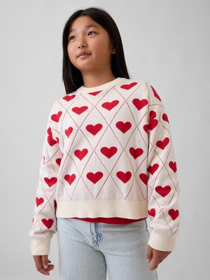 GAP KIDS RELAXED GRAPHIC CREWNECK SWEATER - Striktrøje - modern red