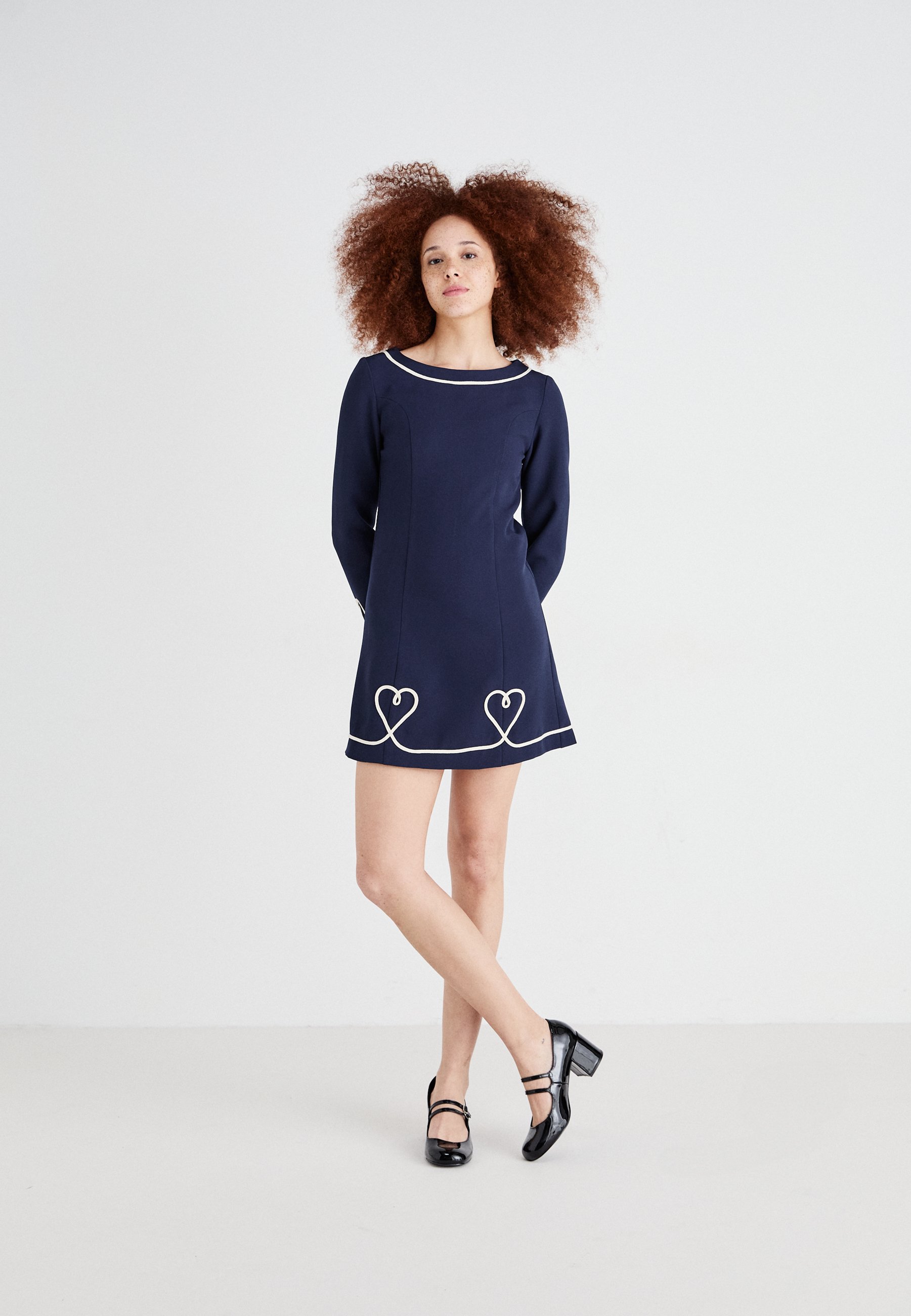 Sister Jane HARBOUR HEARTS MINI DRESS - Shift dress - navy/dark