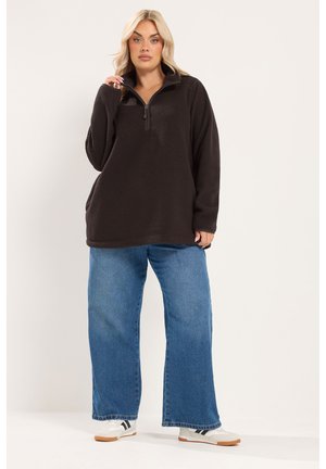 Yours Clothing, PLUS SIZE FAUX FUR COATS - Sweat polaire - chocolate