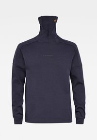 Felpa alta blu navy con maniche lunghe, realizzata in tessuto morbido. Presenta il logo G-Star RAW sul davanti, design minimalista e colletto a coste.
