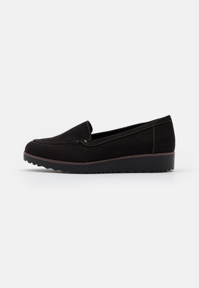 WIDE FIT CONTRAST STITCH LOAFER - Półbuty wsuwane - black