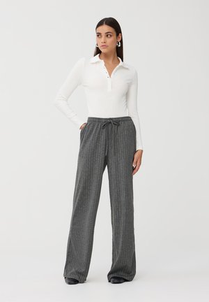Terranova WIDE LEG GESSATI - Pantaloni - grigio scuro
