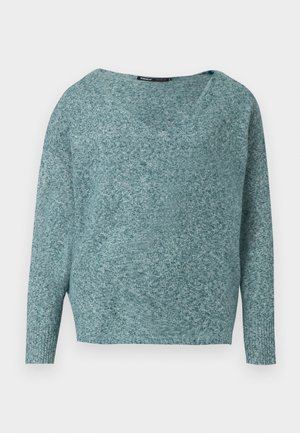 ONLY, ONLRICA LIFE L/S V-NECK PULLO KNT NOOS - Džemper - sea moss melange