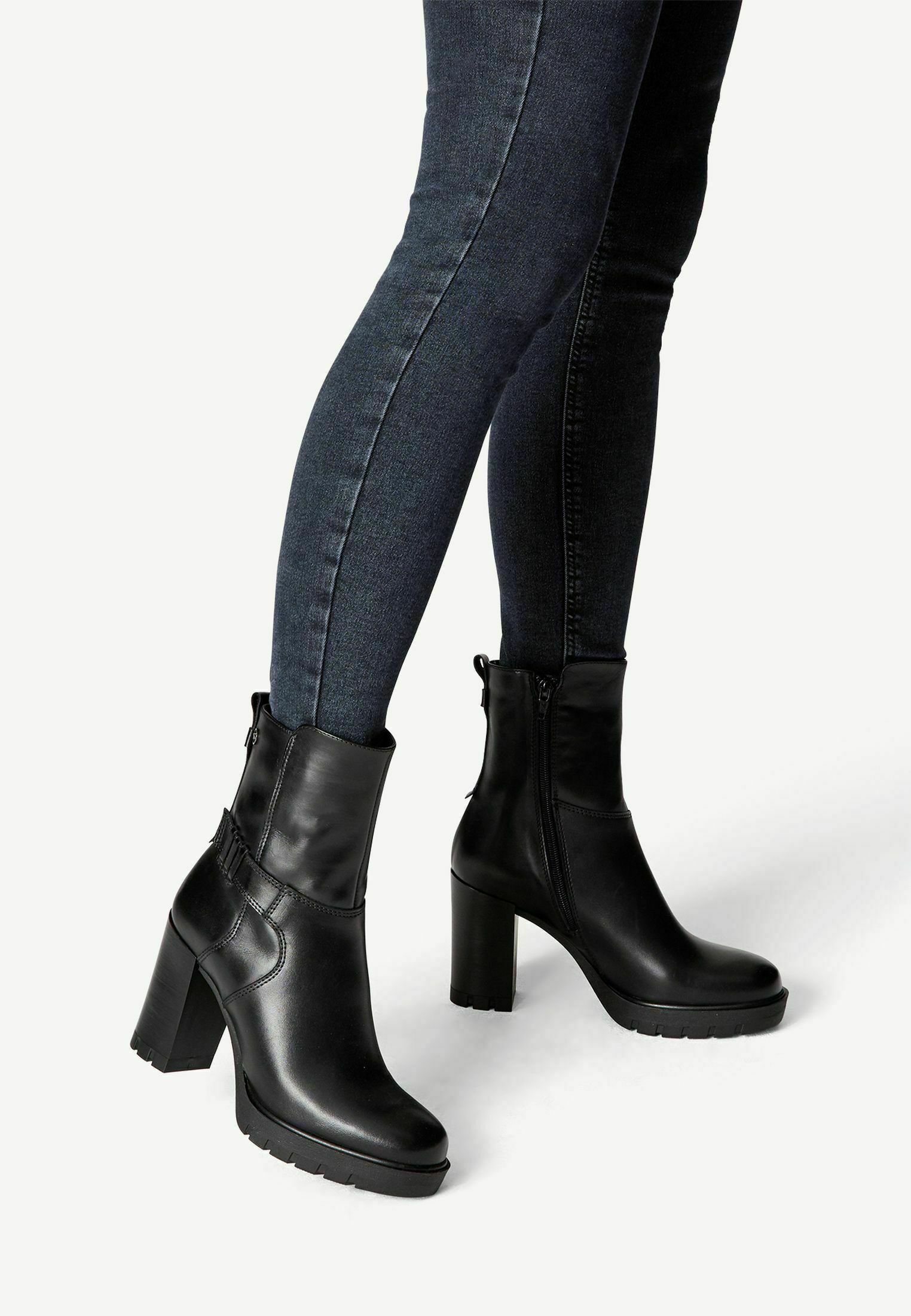 Tamaris Enkellaarsjes met hoge hak - black/Zwart - Zalando.nl